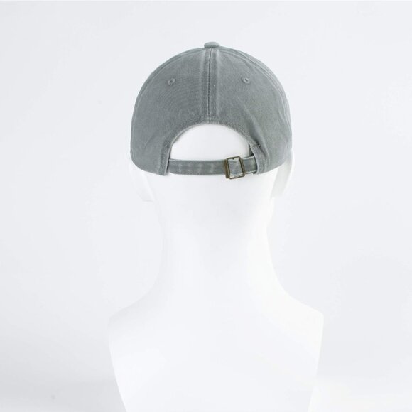 Unisex Washed-light Grey Baseball Cap Cotton Fits Washed Denim Adjustable Hat - Picture 5 of 7